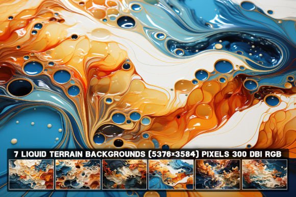 7 Abstract Liquid Terrain Backgrounds for Dynamic Design