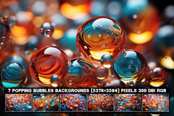7 Abstract Popping Bubbles Backgrounds for Vibrant Designs