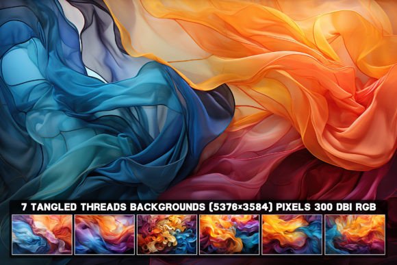 7 Abstract Tangled Threads Backgrounds for Dynamic Design