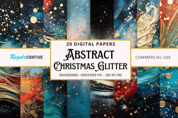 Abstract Christmas Glitter Backgrounds for Creative Projects