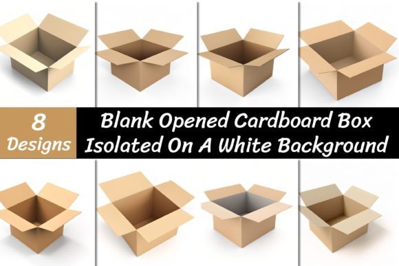 Blank Opened Cardboard Box Backgrounds: Your Secret Design Asset