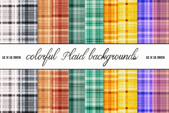 Colorful Plaid Scrapbook Backgrounds: A Designer's Playful Asset