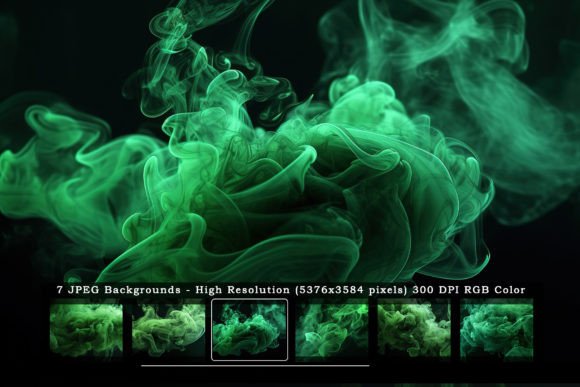 Crafting Atmosphere: The Green Black Smoke in Black Backgrounds