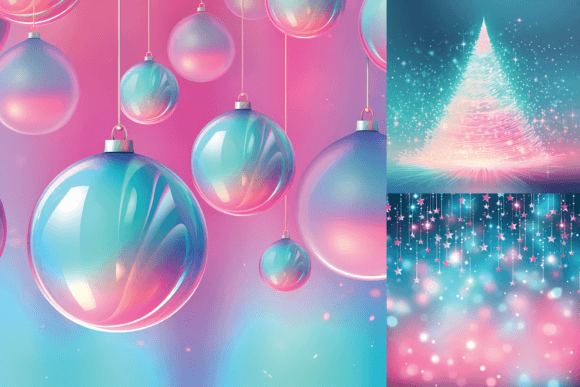 Designing with a Pink and Aqua Christmas Background