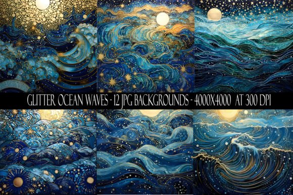 Dive Into Design: Mastering the Glitter Ocean Wave Backgrounds