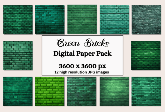 Elevate Your Designs with Green Brick Texture Backgrounds