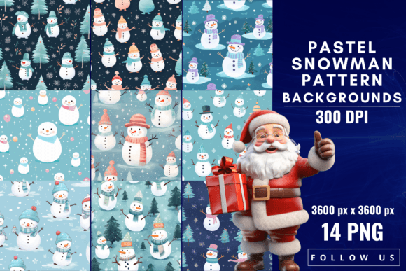 Embrace Winter Whimsy with Pastel Snowman Pattern Backgrounds