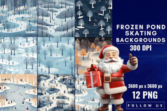 Enchanting Visuals: Frozen Pond Skating Backgrounds