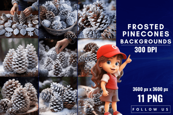 Frosted Pinecones Backgrounds: Your Winter Design Canvas