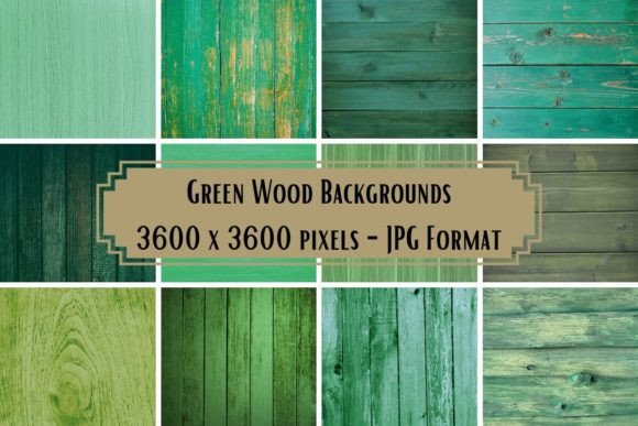 Green Wood Backgrounds: 12 Digital Papers for Creative Projects