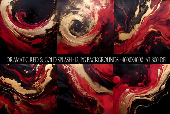 Red and Gold Splash: Bold Backgrounds for Impact
