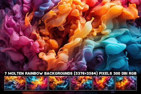 Transform Your Designs with Molten Rainbow Backgrounds