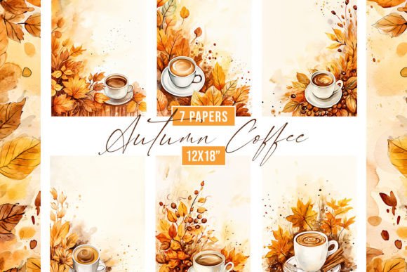Warm Up Your Designs with Autumn Coffee Watercolor Backgrounds