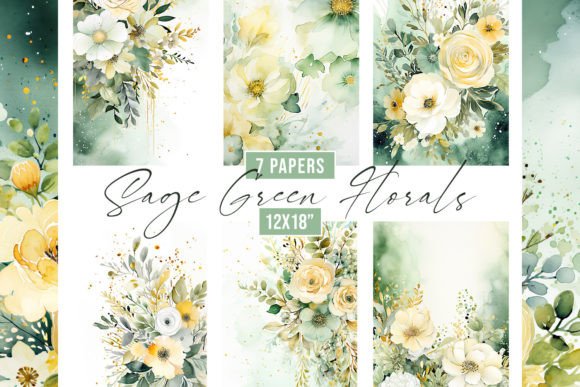 Watercolor Sage Green Floral Backgrounds: A Designer's Palette