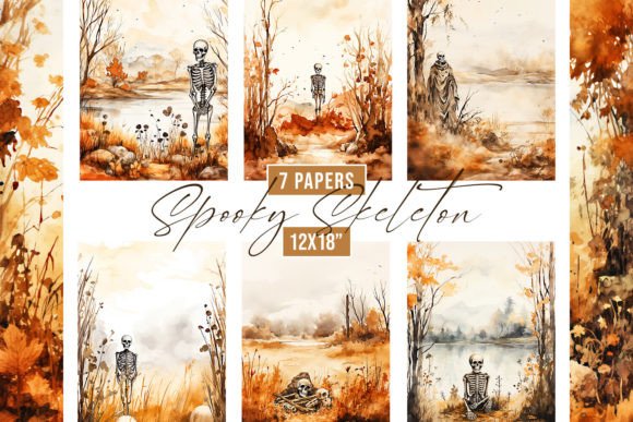 Watercolor Spooky Skeleton Backgrounds: A Designer's Guide